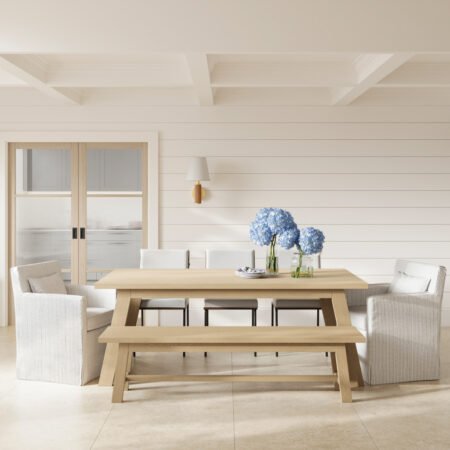 LPD Drift Latte Wood Veneer Dining Bench, 180 cm lifestyle