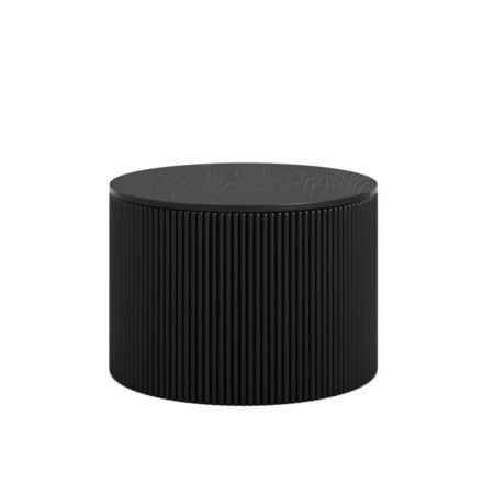 LPD Eden Black Textured Round Coffee Table