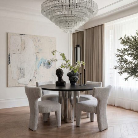 LPD Fallon Beige Marl Dining Chair lifestyle