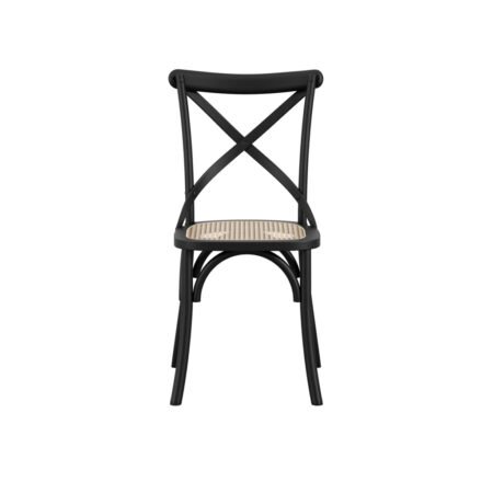 LPD Fitzroy Black Beech Bistro Dining Chairs, Set of 2