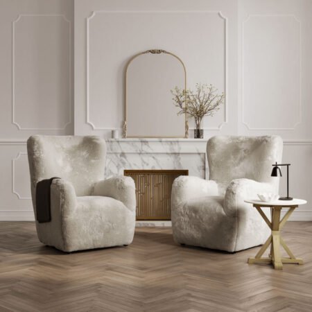 LPD Harrow Stone and Latte Side Table lifestyle