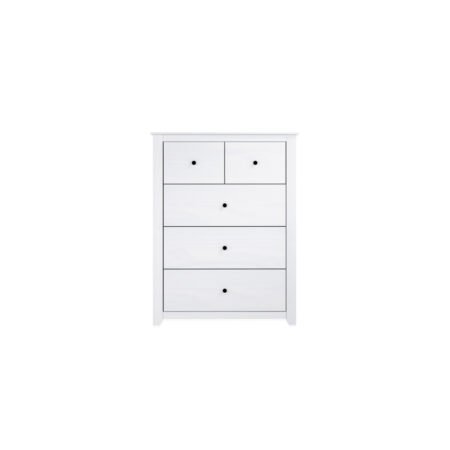 LPD Havana White Pine 5 Drawer Wide Chest of Drawers