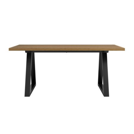 LPD Hyde Whiskey Herringbone Dining Table and 2 Black Benches table
