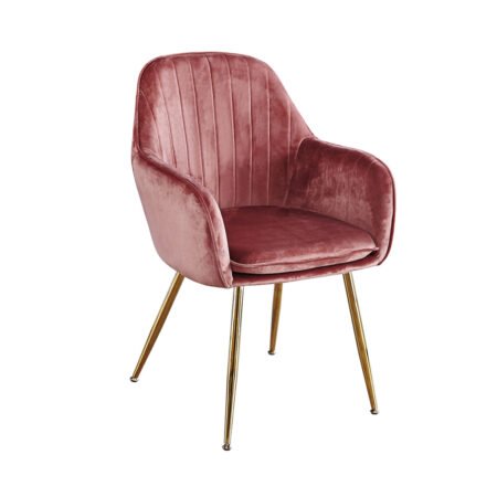 LPD Lara Vintage Pink Velvet Dining Chairs, Set of 2