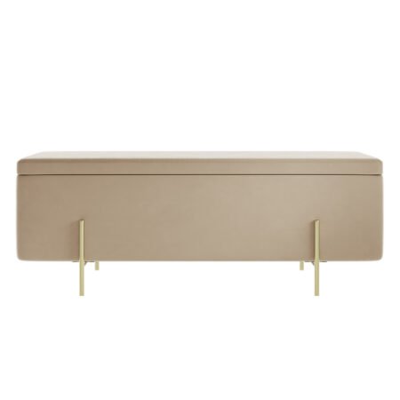 LPD Lola Beige Storage Ottoman, 116 cm