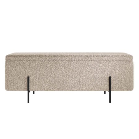 LPD Lola Buff Boucle Storage Ottoman, 115 cm