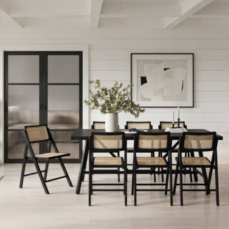Zhomes 49 LPD Louie Black Dining Table and 4 Ashton Black Chairs