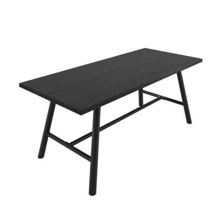 LPD Louie Black Rectangular Dining Table, 200 cm
