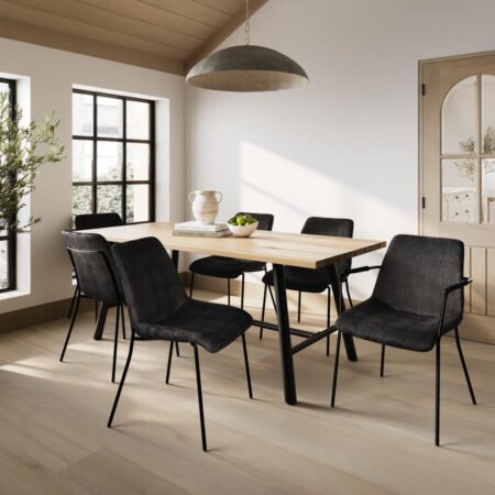 LPD Louie Tawny Wood Effect Rectangular Dining Table, 200 cm lifestyle