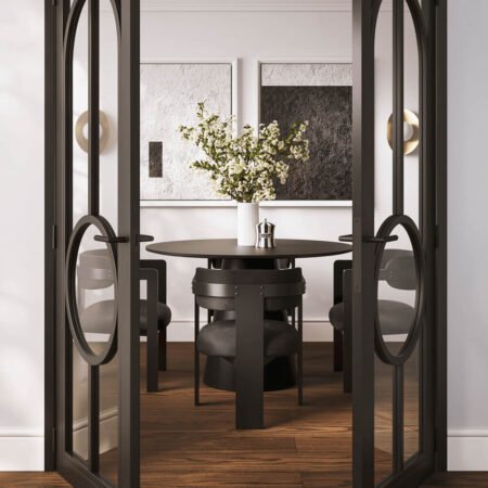 LPD Mai Black Velvet Dining Chair lifestyle