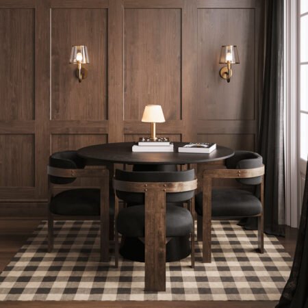 LPD Mai Walnut Velvet Dining Chair lifestyle