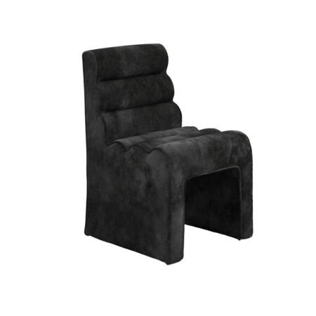 LPD Nami Black Velvet Chenille Dining Chair