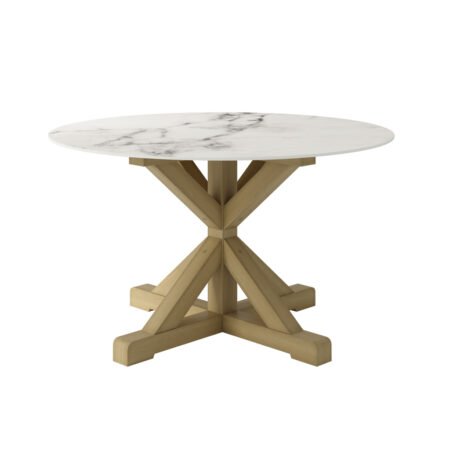 LPD Napa Stone Marble Effect Round Dining Table