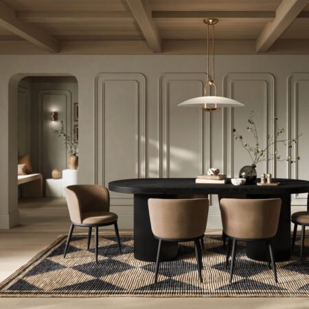 LPD Nova Mole Velvet Dining Chairs, Set of 2 lifestyle