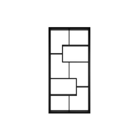 Zhomes 38 LPD Quebec Black Geometric Shelving Unit