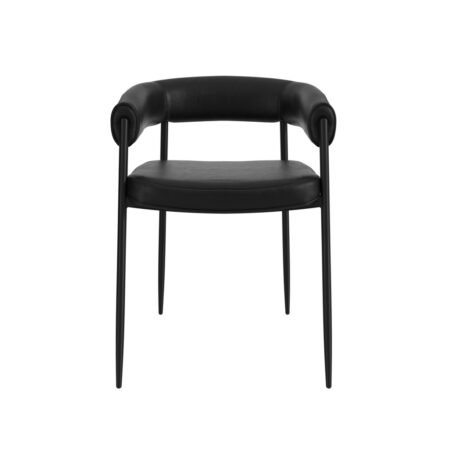 LPD Queens Black Faux Leather Dining Chairs, Set of 2