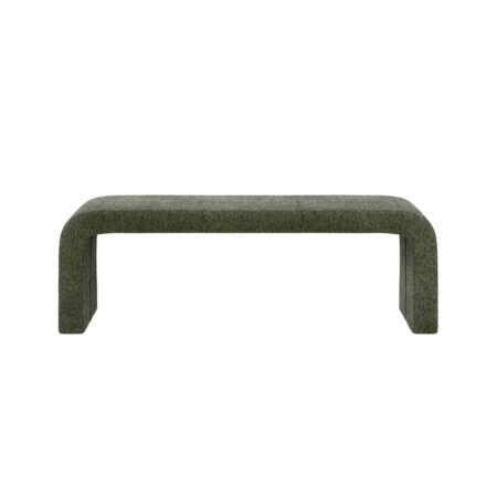 LPD Ren Basil Chenille Boucle Curved Bench, 152 cm