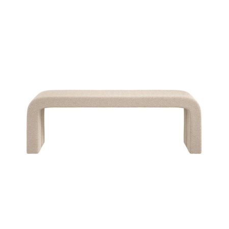 LPD Ren Buff Chenille Boucle Curved Bench, 152 cm