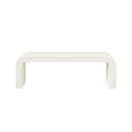 LPD Ren Daisy Chenille Boucle Curved Bench, 152 cm