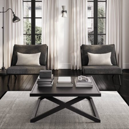 LPD Sage Black Small Square Coffee Table lifestyle