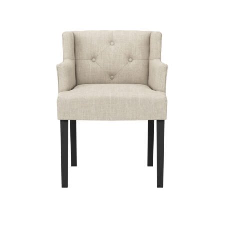LPD Shay Stone Linen Winged Carver Dining Chair