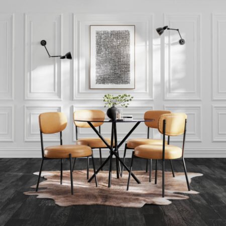 LPD Smith Caramel Faux Leather Dining Chairs, Set of 2 lifestyle