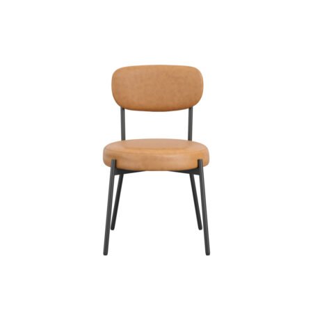 LPD Smith Caramel Faux Leather Dining Chairs, Set of 2