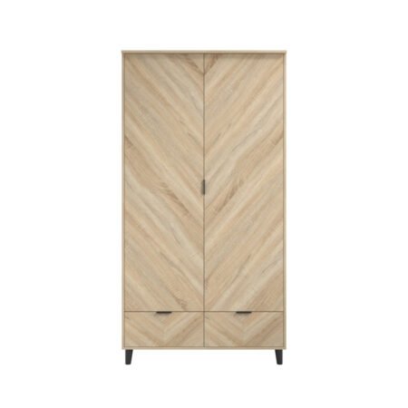 LPD Stockholm Chevron Double Wardrobe with Drawers