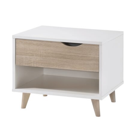 LPD Stockholm White Oak 1 Drawer Bedside Table