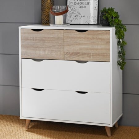 LPD Stockholm White Oak 4 Drawer Chest of Drawers lifestyle