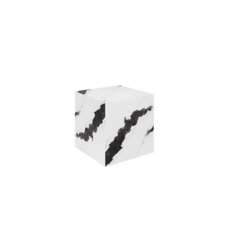 LPD Sur Panda Marble Effect Cube Side Table