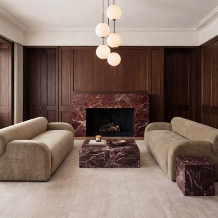 LPD Sur Rosso Levanto Marble Effect Cube Side Table lifestyle
