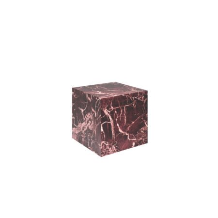 LPD Sur Rosso Levanto Marble Effect Cube Side Table