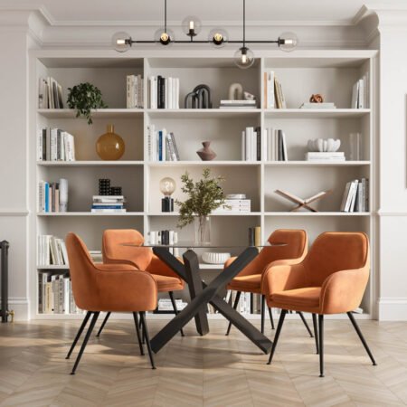 LPD Tara Burnt Rust Velvet Dining Chairs, Set of 2 lifestyle