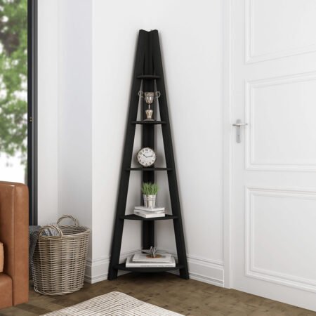 LPD Tiva Black Corner Ladder Shelf lifestyle