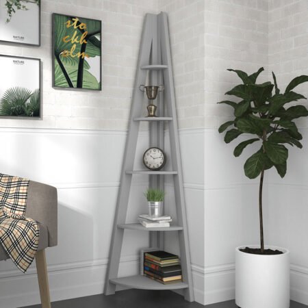 LPD Tiva Grey Corner Ladder Shelf lifestyle
