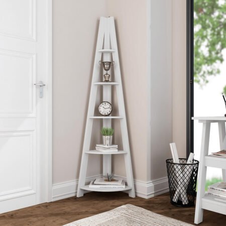 LPD Tiva White Corner Ladder Shelf lifestyle