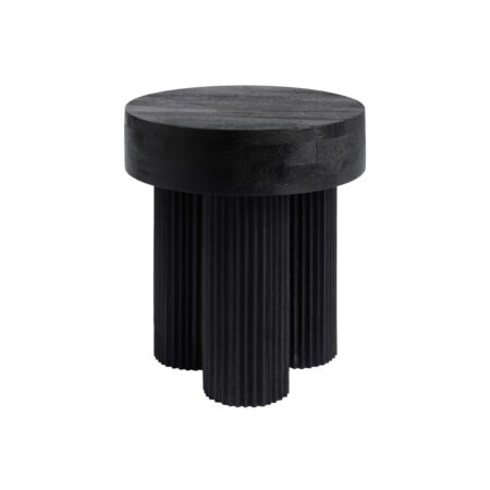 LPD Torio Black Mango Wood Round Side Table