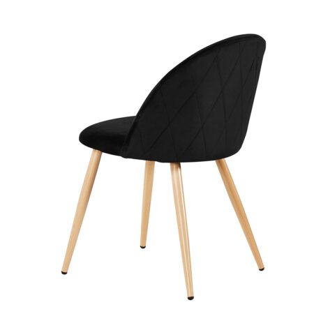 LPD Venice Black Velvet Dining Chairs, Set of 2