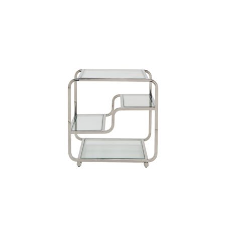 LPD West Chrome Glass Shelf Side Table
