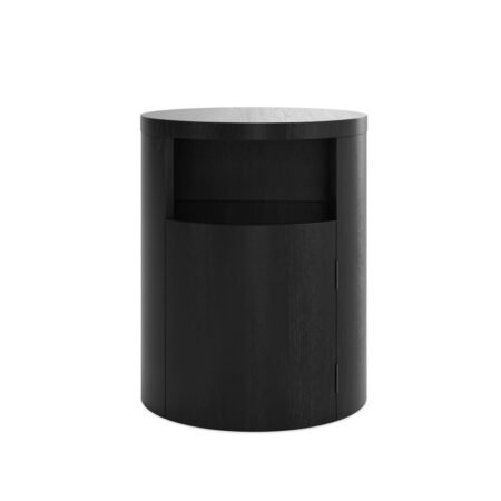 LPD Yori Black Round Bedside Table